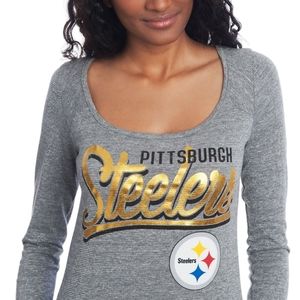 Pittsburgh Steelers Women's Long Sleeve, Scoop neck T-Shirt XL (NWT)